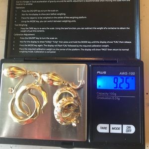 3 pairs —- 14k gold earrings